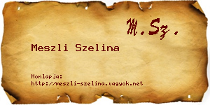 Meszli Szelina névjegykártya